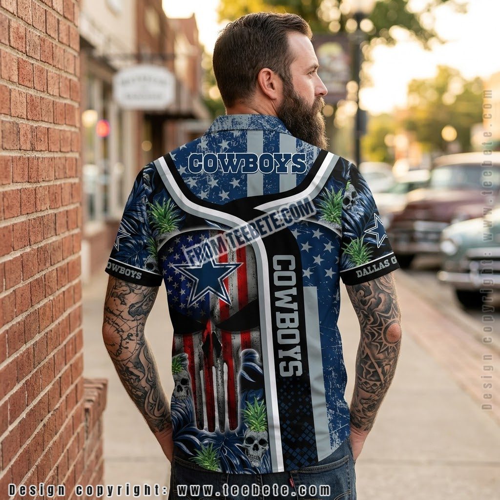 Dallas Cowboys Skull Flag Aloha Shirt Version 2 Dallas Cowboys Skull Flag Aloha Shirt Version 2