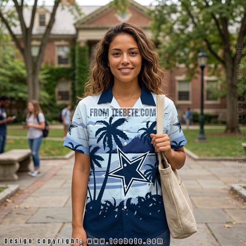 Dallas Cowboys Tropical Palms Hawaiian Shirt