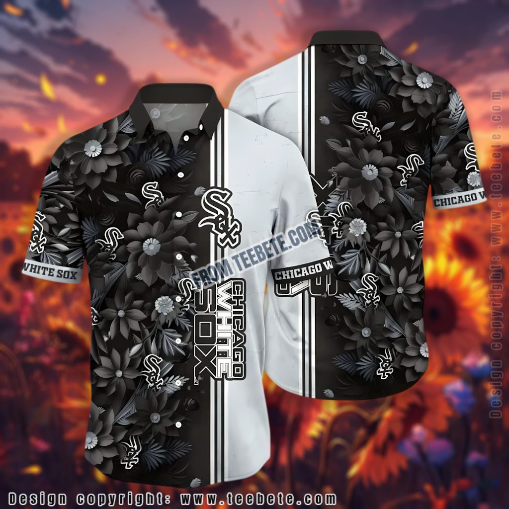 Dark Blooms Chicago White Sox Hawaiian Shirt Version 2 Dark Blooms Chicago White Sox Hawaiian Shirt Version 2