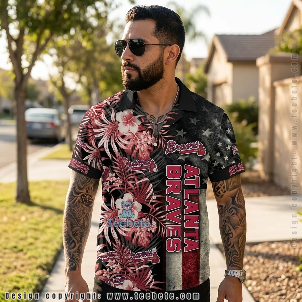 Dark Floral Atlanta Braves Tropical Shirt