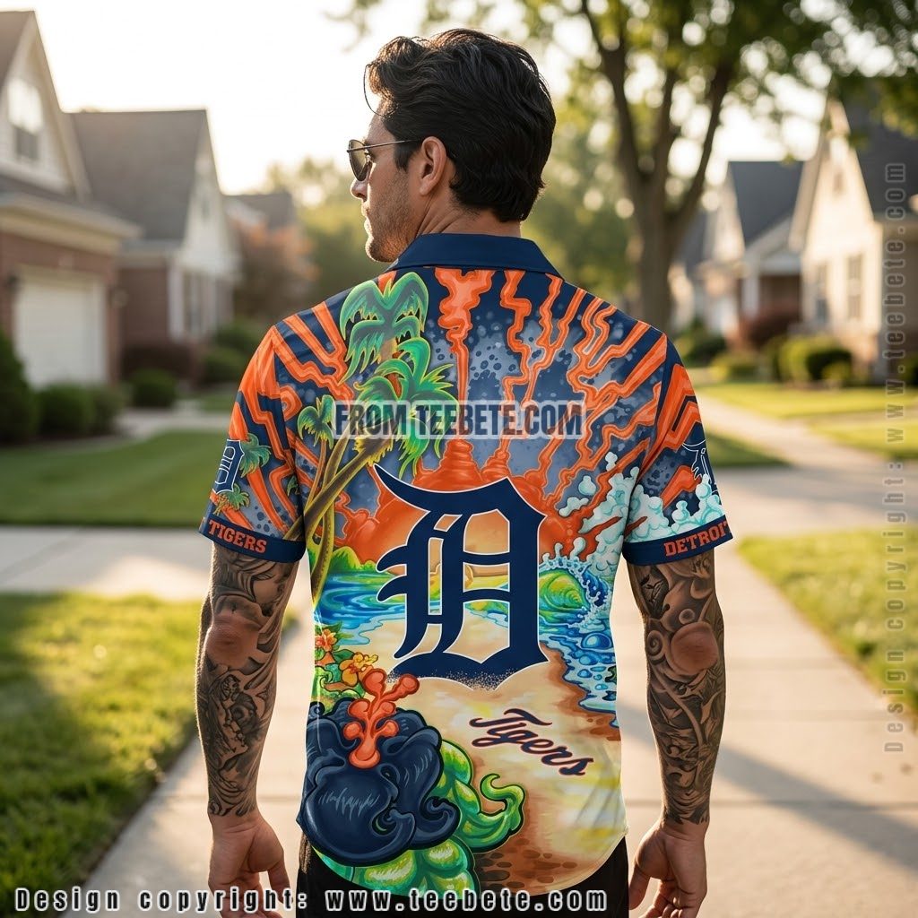 Detroit Tigers Beach Wave Tropical Shirt Version 2 Detroit Tigers Beach Wave Tropical Shirt Version 2