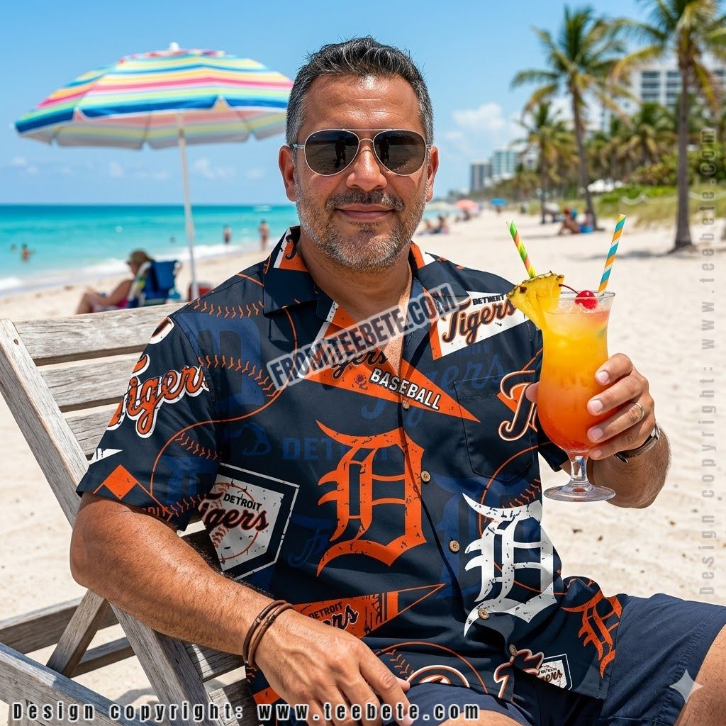 Detroit Tigers Pennant Baseball Hawaiian Shirt