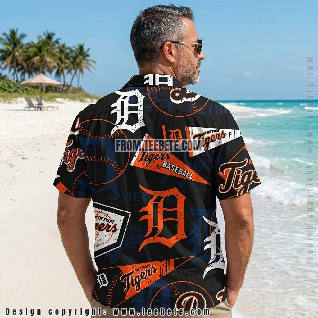 Detroit Tigers Pennant Baseball Hawaiian Shirt Version 2 Detroit Tigers Pennant Baseball Hawaiian Shirt Version 2