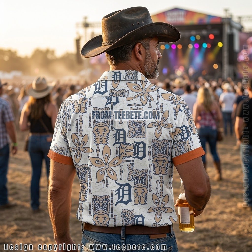 Detroit Tigers Tiki Mask Aloha Shirt Version 2 Detroit Tigers Tiki Mask Aloha Shirt Version 2