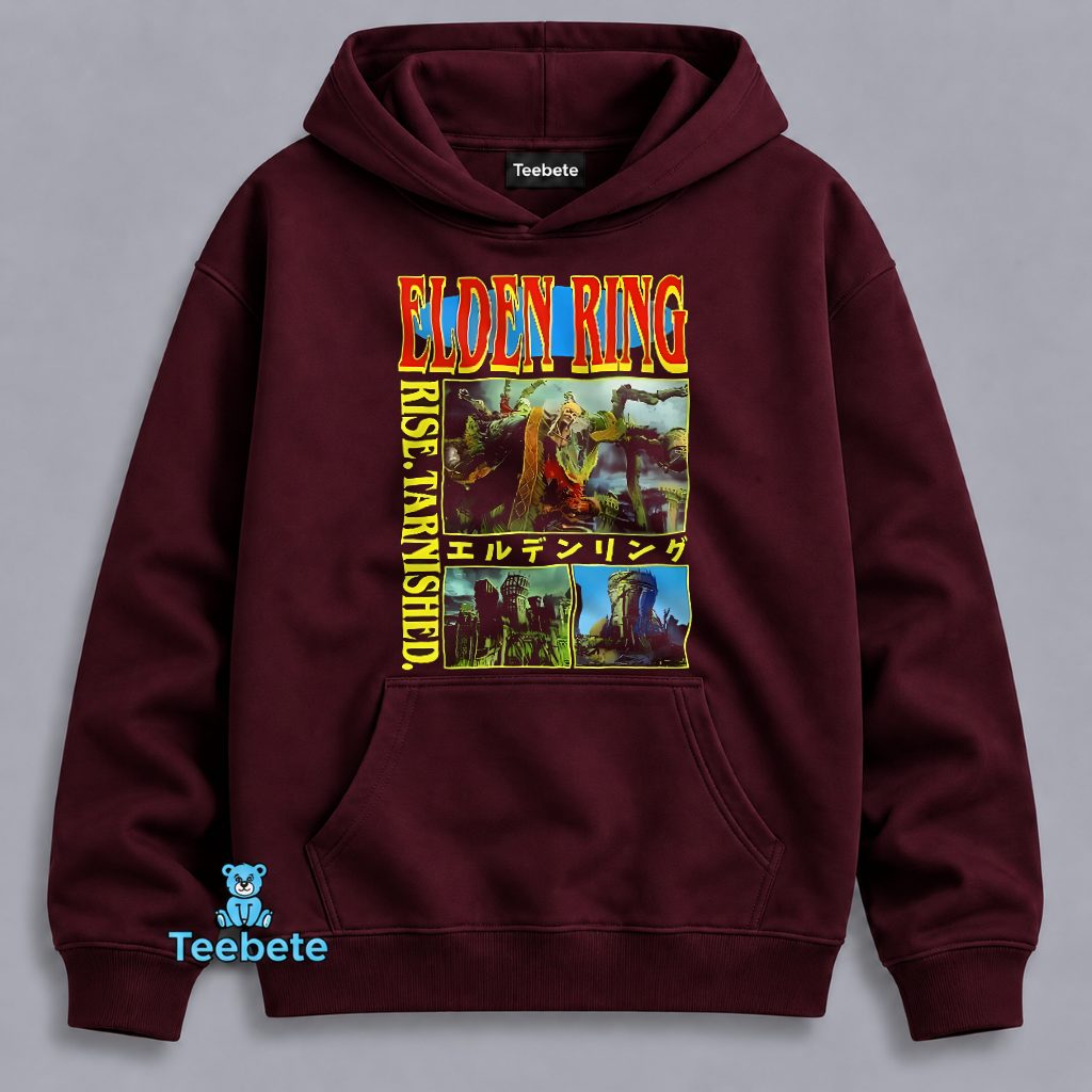 Elden Ring Rise Tarnished Japanese Art Style Gaming Hoodie Elden Ring Rise Tarnished Japanese Art Style Gaming Hoodie