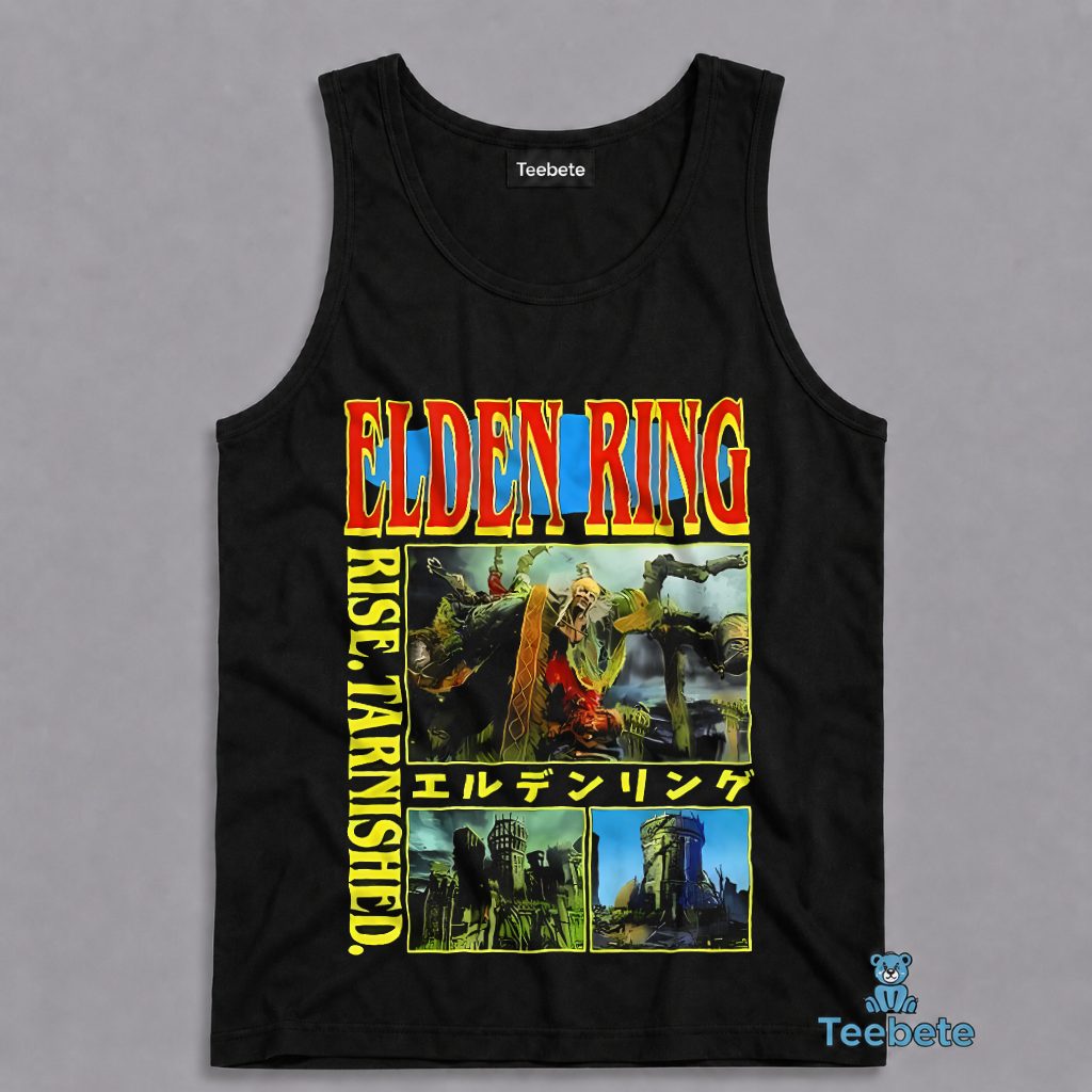 Elden Ring Rise Tarnished Japanese Art Style Gaming Tanktop Elden Ring Rise Tarnished Japanese Art Style Gaming Tanktop