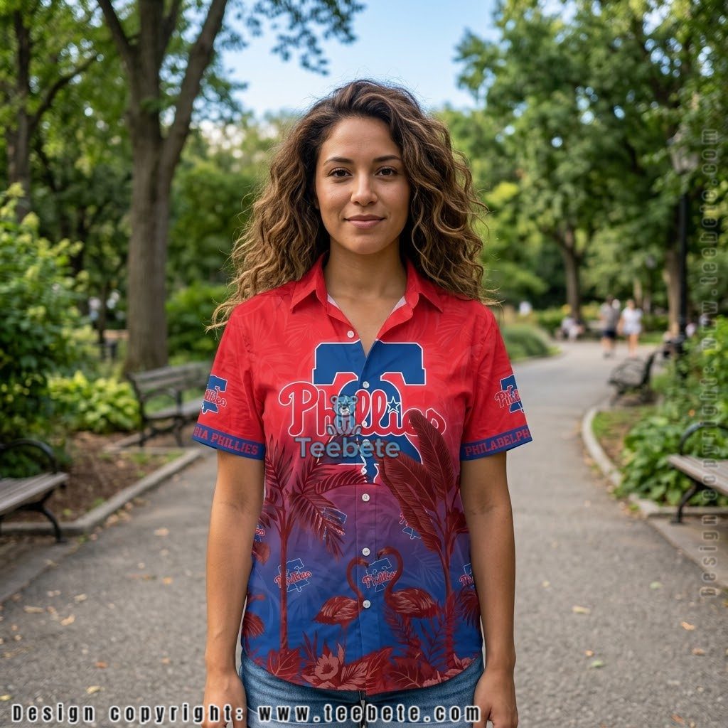 Flamingo Sunset Philadelphia Phillies Tropical Shirt