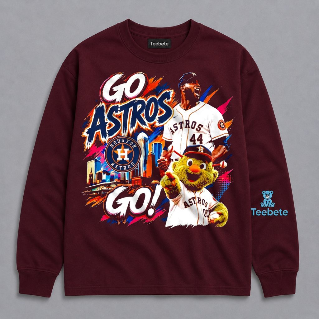 Go Astros Yordan Alvarez Orbit Mascot Skyline Hype Long Sleeve Go Astros Yordan Alvarez Orbit Mascot Skyline Hype Long Sleeve