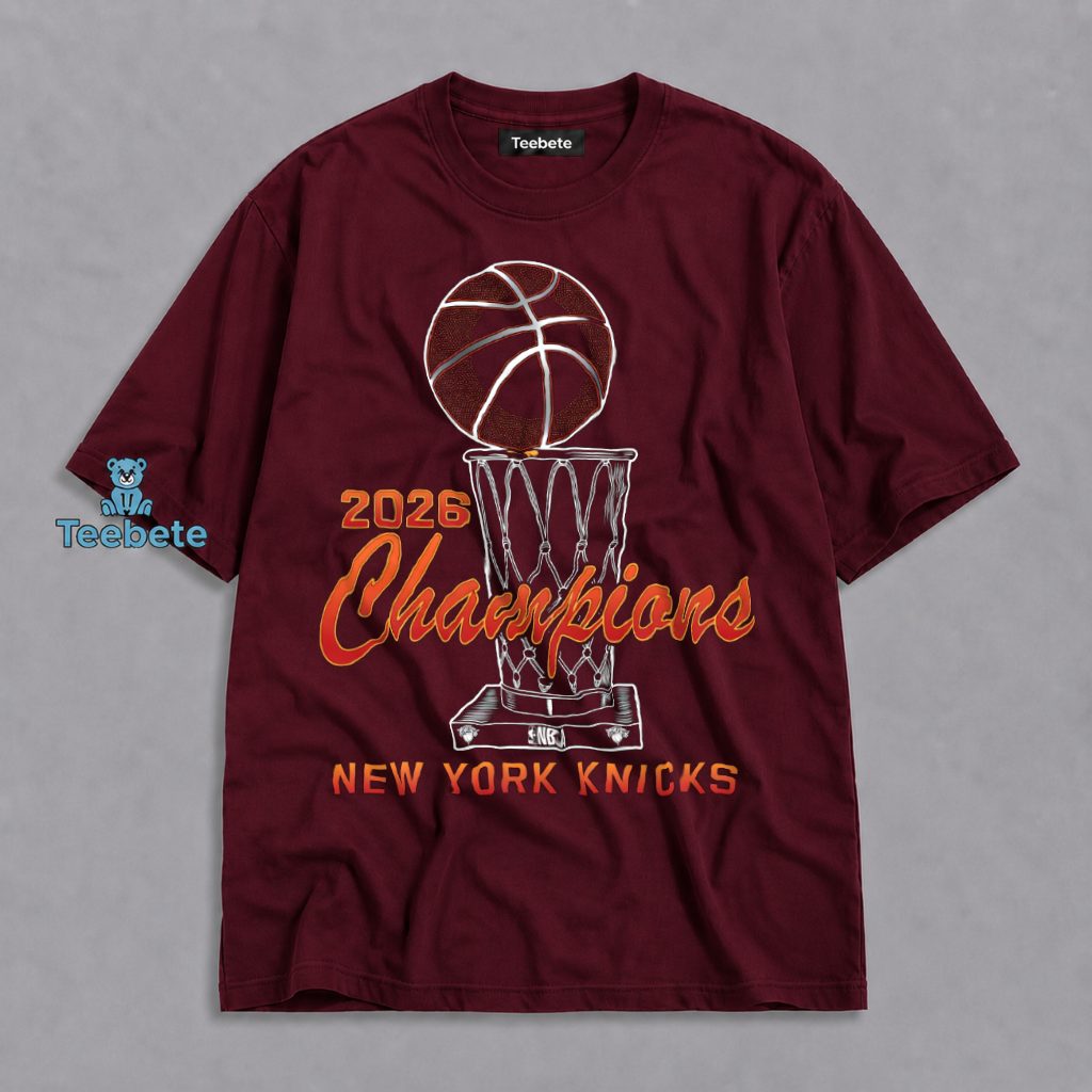 Gold Larry OBrien Trophy New York Knicks NBA Champions 2026 Shirt