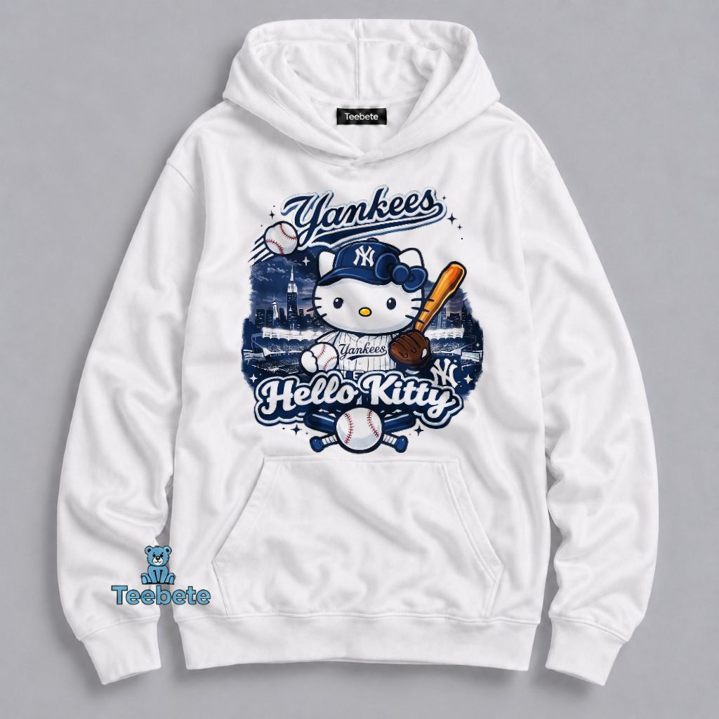 Hello Kitty Yankees Baseball Fan Cute Hoodie Hello Kitty Yankees Baseball Fan Cute Hoodie