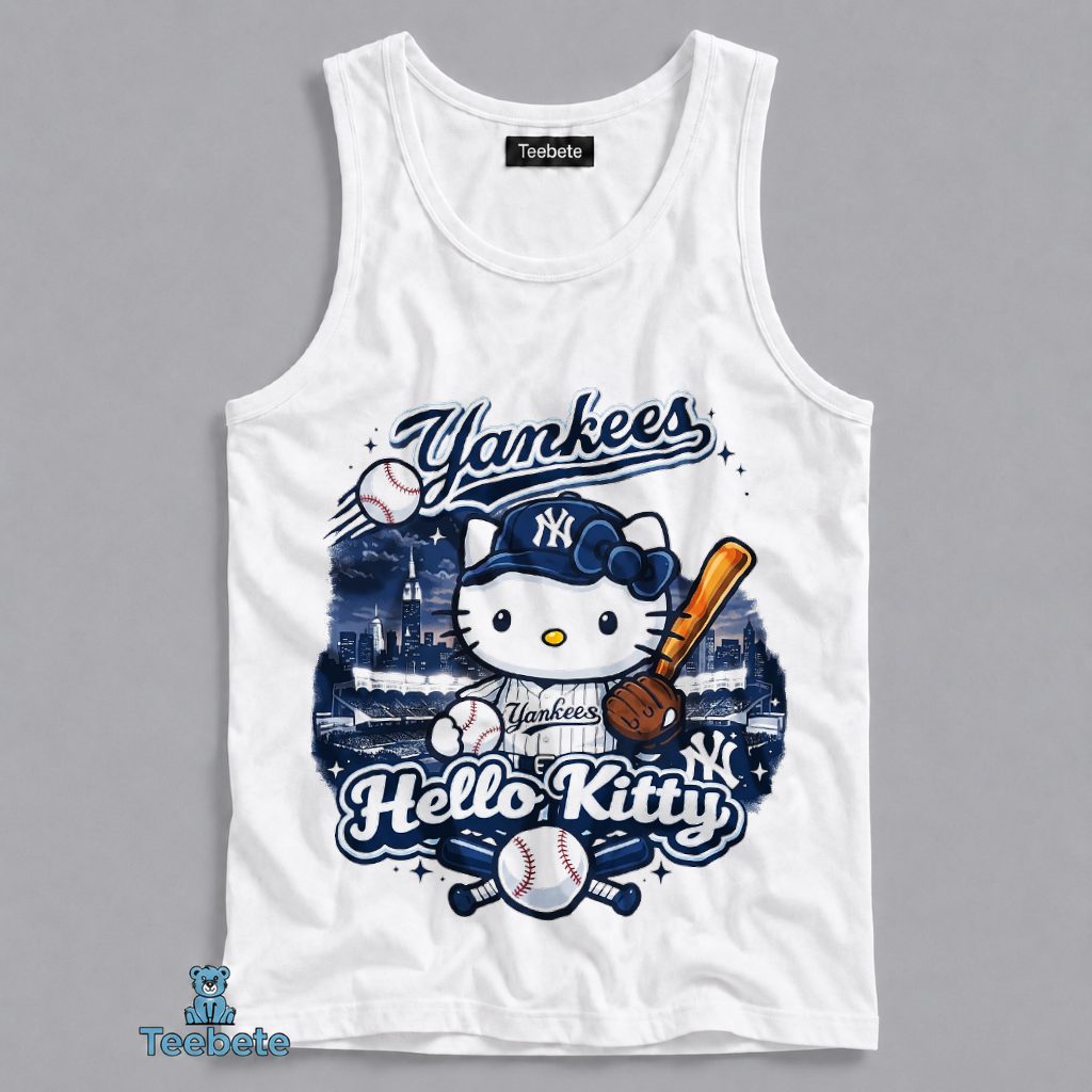 Hello Kitty Yankees Baseball Fan Cute Tanktop Hello Kitty Yankees Baseball Fan Cute Tanktop