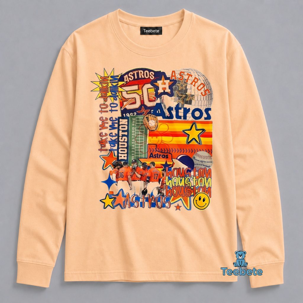 Houston Astros 50th Anniversary Collage Retro Gameday Long Sleeve Houston Astros 50th Anniversary Collage Retro Gameday Long Sleeve