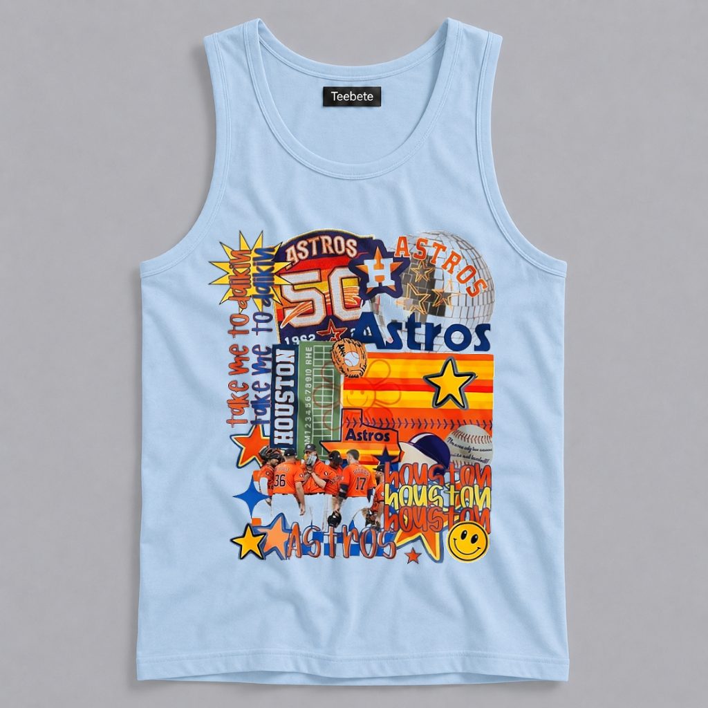 Houston Astros 50th Anniversary Collage Retro Gameday Tanktop Houston Astros 50th Anniversary Collage Retro Gameday Tanktop