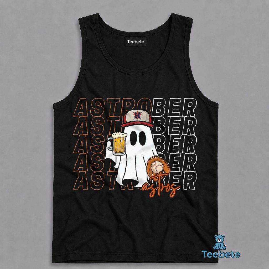 Houston Astros Astrober Halloween Ghost Beer Baseball Tanktop Houston Astros Astrober Halloween Ghost Beer Baseball Tanktop