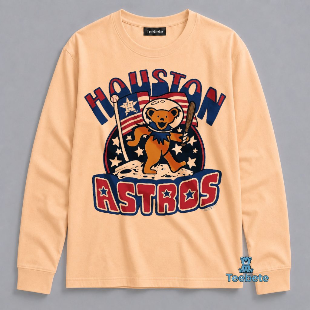 Houston Astros Grateful Dead Dancing Bear Astronaut Long Sleeve Houston Astros Grateful Dead Dancing Bear Astronaut Long Sleeve