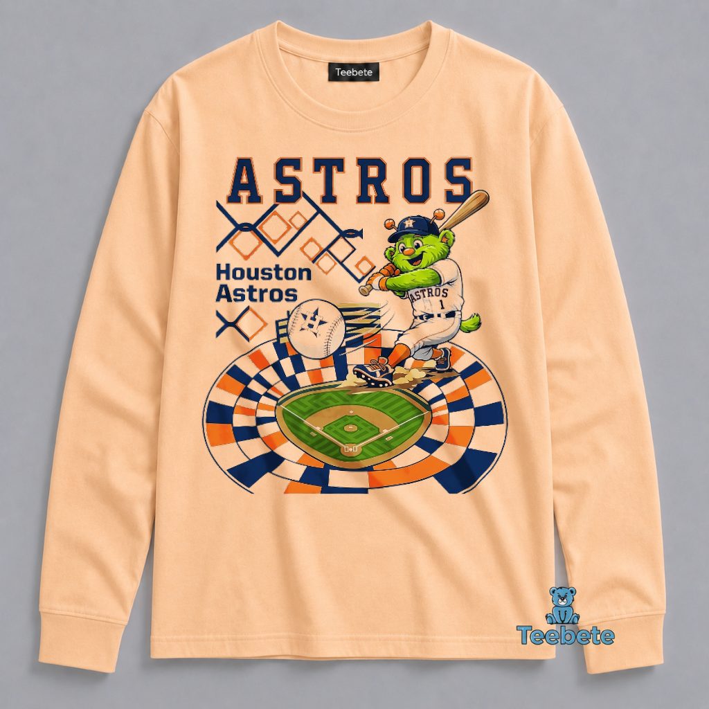 Houston Astros Orbit Mascot Batting Diamond Stadium Long Sleeve Houston Astros Orbit Mascot Batting Diamond Stadium Long Sleeve