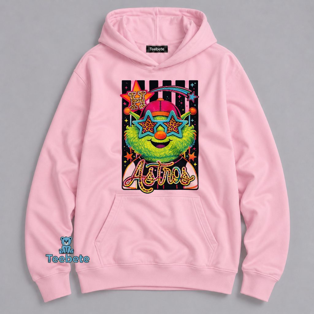 Houston Astros Orbit Mascot Colorful Neon Fan Hoodie Houston Astros Orbit Mascot Colorful Neon Fan Hoodie
