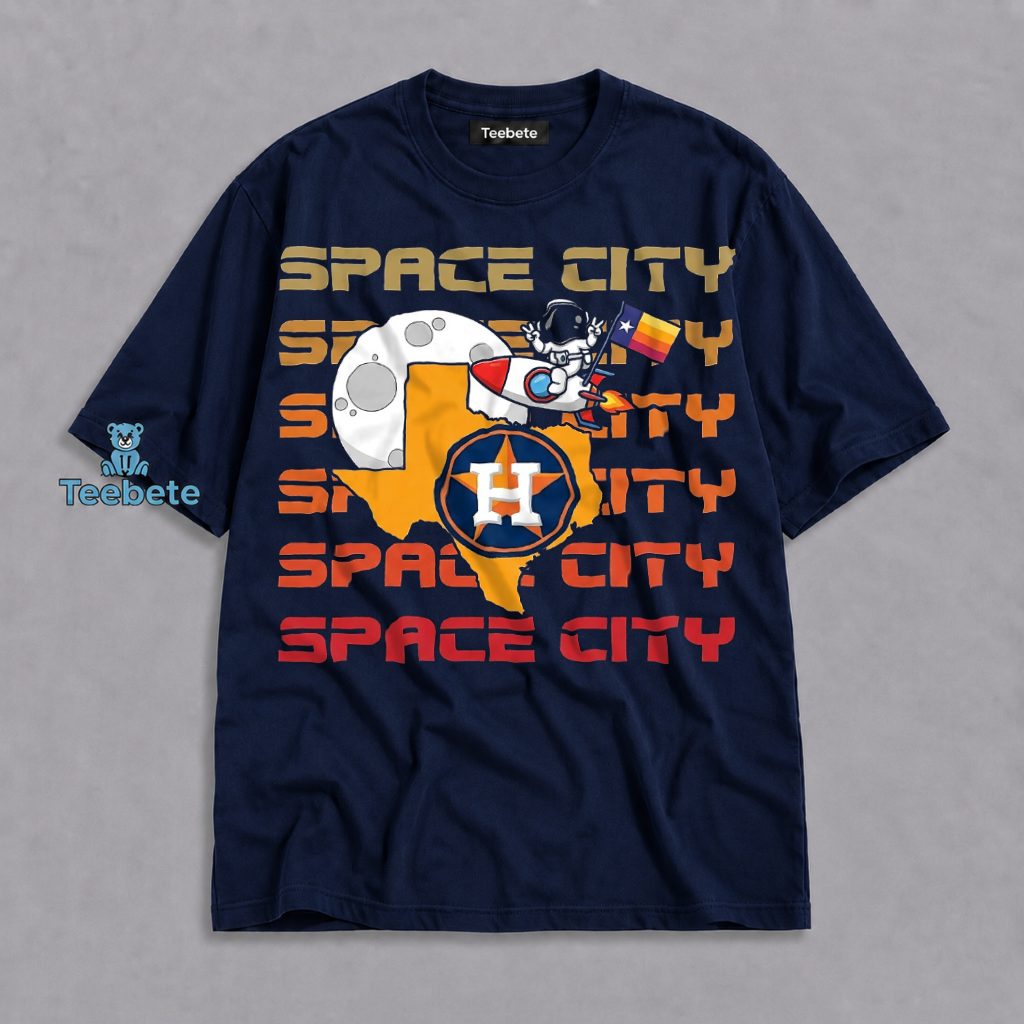Houston Astros Space City Repeating Texas Map Astronaut Shirt