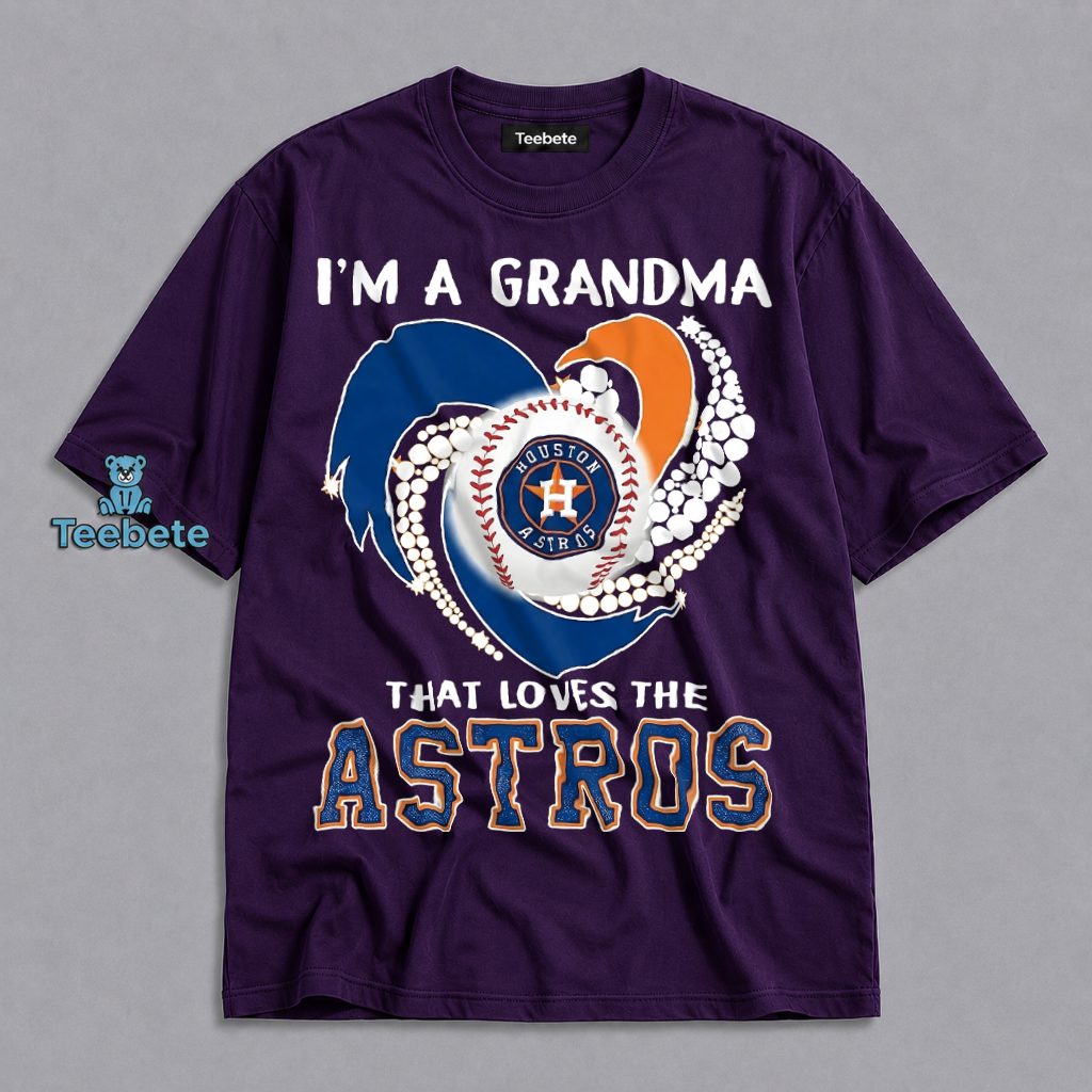 I Am A Grandma That Loves Houston Astros Baseball Heart Shirt