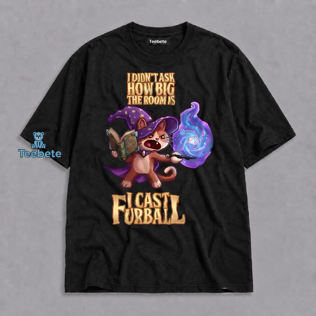 I Cast Furball Wizard Cat DnD Funny Sorcerer Shirt