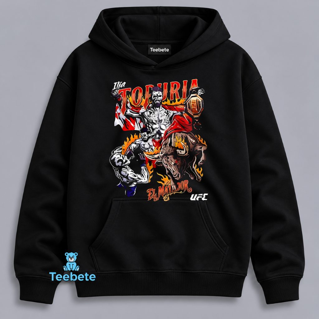 Ilia Topuria El Matador Champion UFC Fighter Graphic Hoodie Ilia Topuria El Matador Champion UFC Fighter Graphic Hoodie