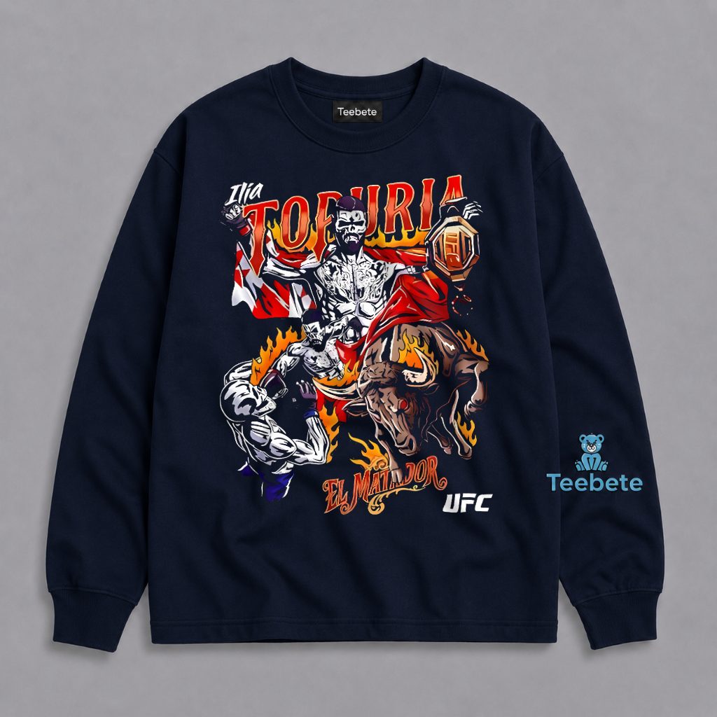 Ilia Topuria El Matador Champion UFC Fighter Graphic Long Sleeve Ilia Topuria El Matador Champion UFC Fighter Graphic Long Sleeve