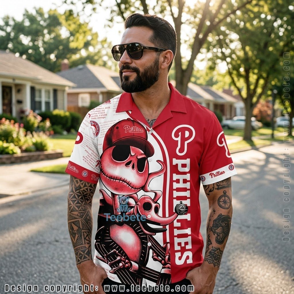 Jack Skellington Philadelphia Phillies Hawaiian Shirt