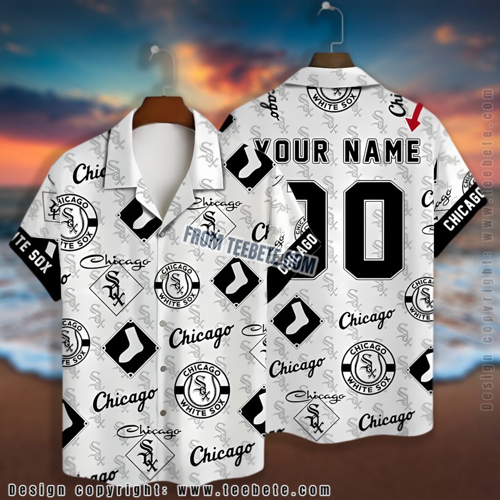 Logo Scatter Chicago White Sox Hawaiian Shirt Version 2 Logo Scatter Chicago White Sox Hawaiian Shirt Version 2