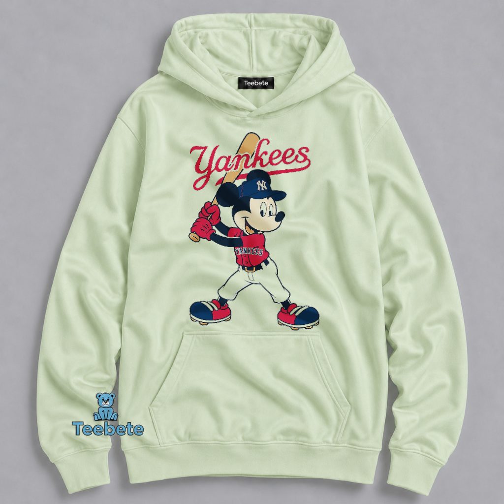 Mickey Mouse Yankees Baseball Batter Cute Fan Hoodie Mickey Mouse Yankees Baseball Batter Cute Fan Hoodie