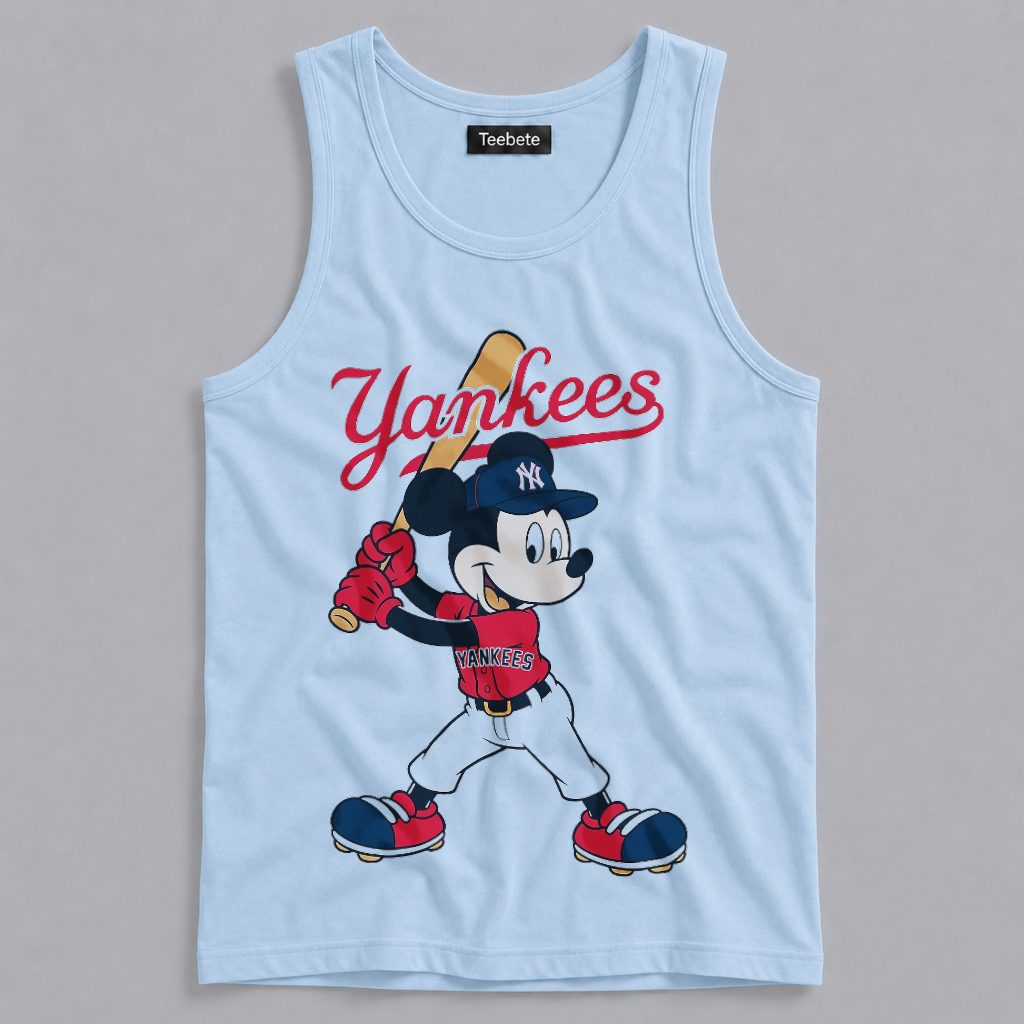 Mickey Mouse Yankees Baseball Batter Cute Fan Tanktop Mickey Mouse Yankees Baseball Batter Cute Fan Tanktop