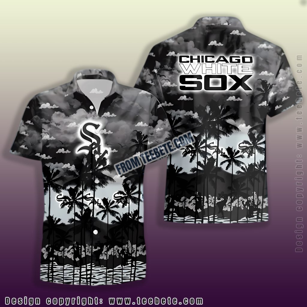 Monochrome Silhouette Chicago White Sox Hawaiian Shirt