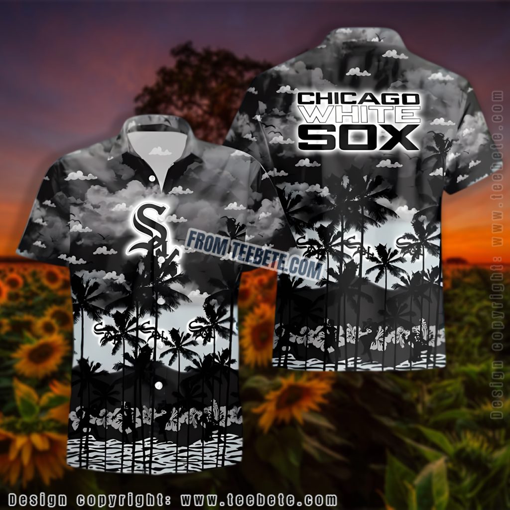 Monochrome Silhouette Chicago White Sox Hawaiian Shirt Version 2 Monochrome Silhouette Chicago White Sox Hawaiian Shirt Version 2