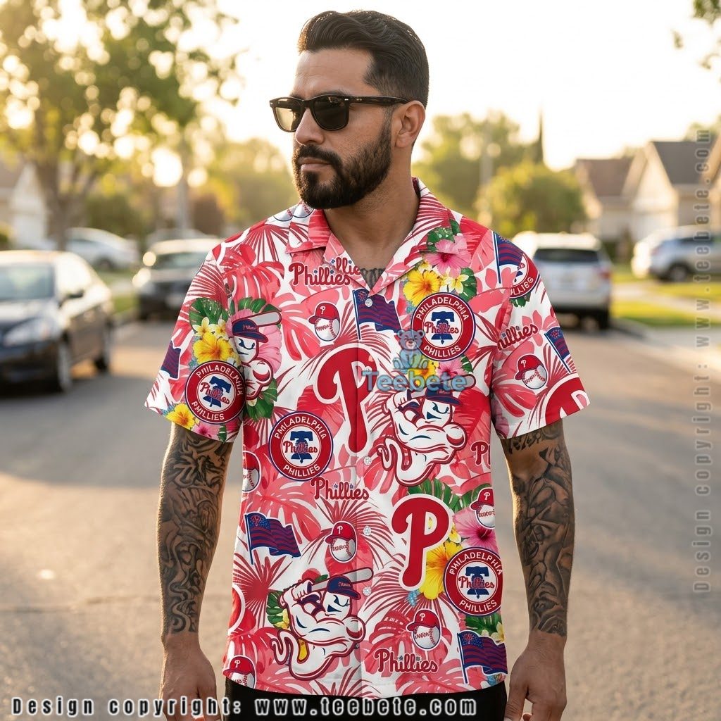 Mr Met Philadelphia Phillies Aloha Shirt