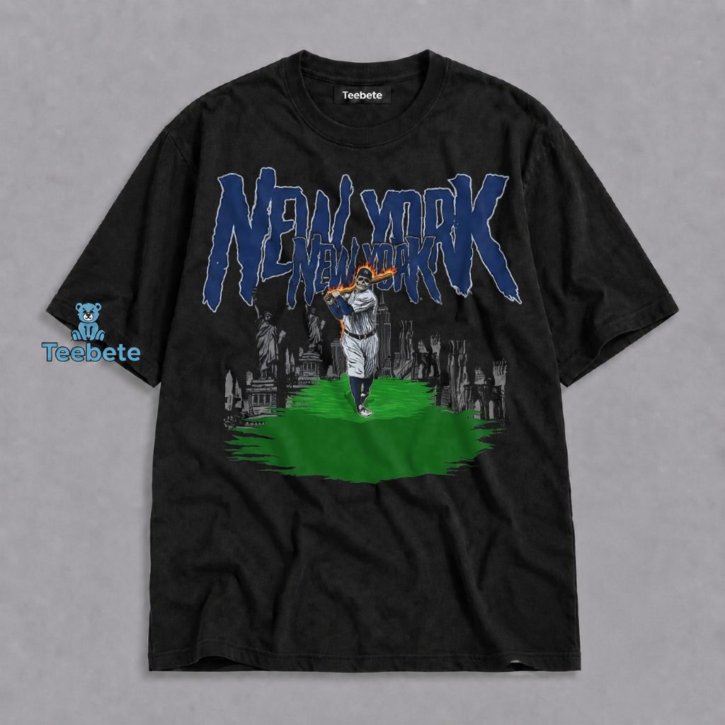 New York Baseball Skull Vintage Graphic Shirt