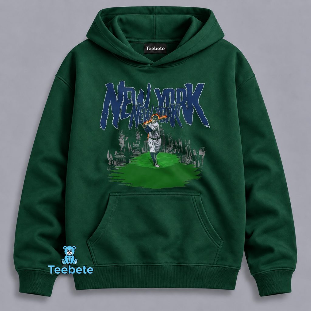New York Baseball Skull Vintage Graphic Hoodie New York Baseball Skull Vintage Graphic Hoodie