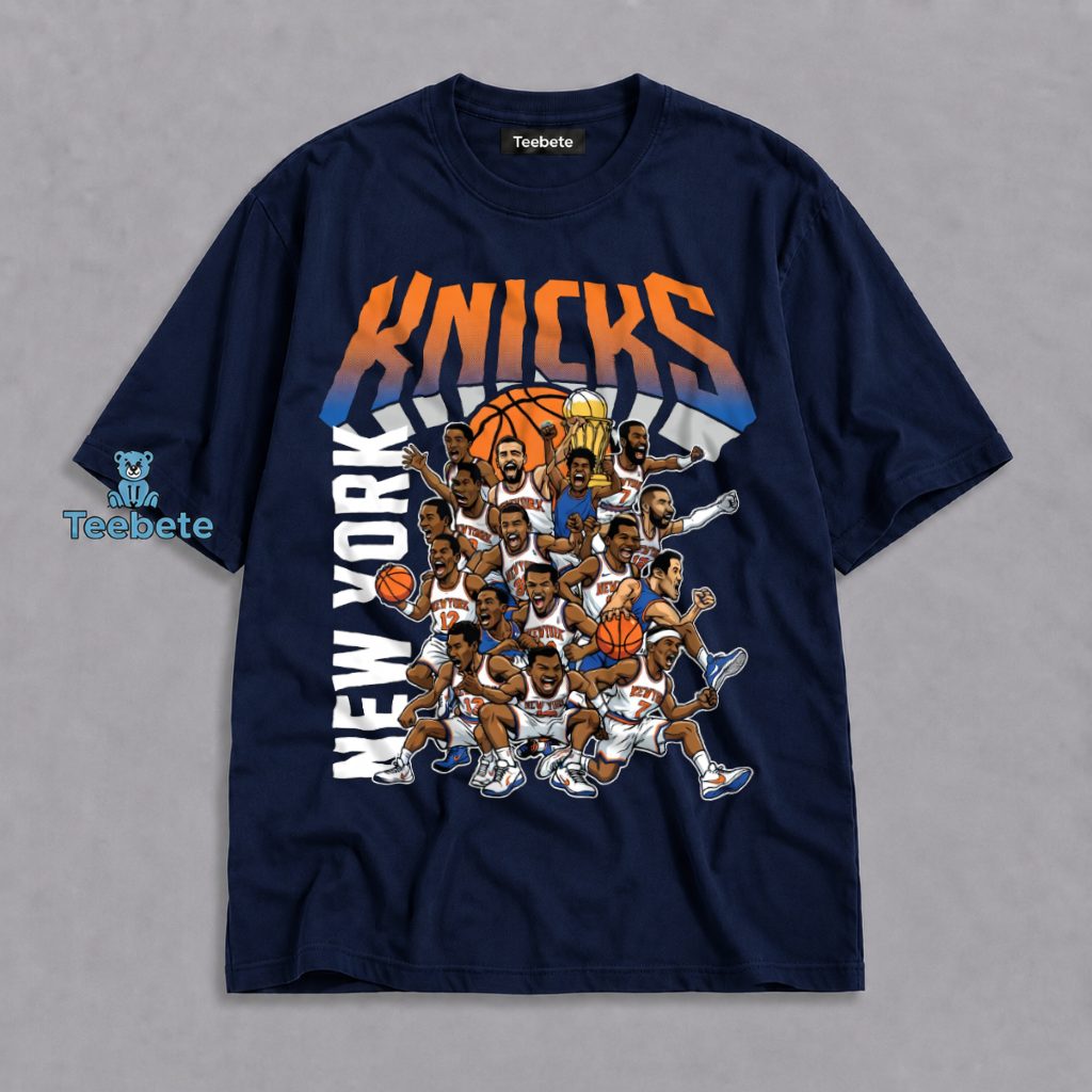 New York Knicks Funny Cartoon Basketball Players 2026 Shirt