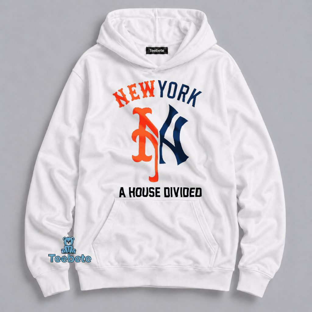 New York Mets Yankees House Divided Rivalry Hoodie New York Mets Yankees House Divided Rivalry Hoodie