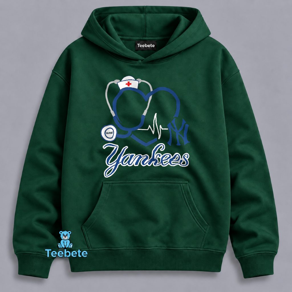 Nurse Yankees Heartbeat Stethoscope Love Fan Hoodie Nurse Yankees Heartbeat Stethoscope Love Fan Hoodie