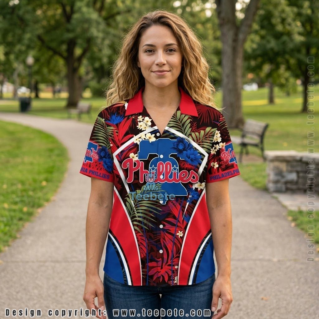 Palm Leaf Philadelphia Phillies Beach Shirt