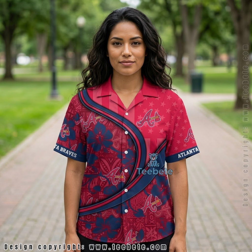 Patriotic Curve Atlanta Braves Hawaiian Shirt