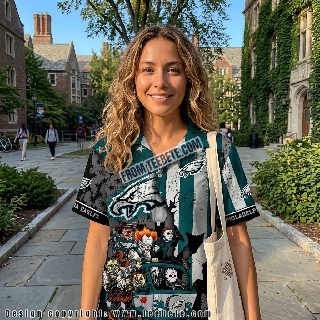 Philadelphia Eagles Horror Characters Hawaiian Shirt