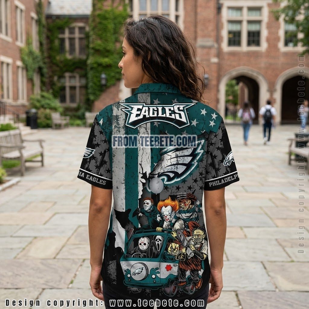 Philadelphia Eagles Horror Characters Hawaiian Shirt Version 2 Philadelphia Eagles Horror Characters Hawaiian Shirt Version 2