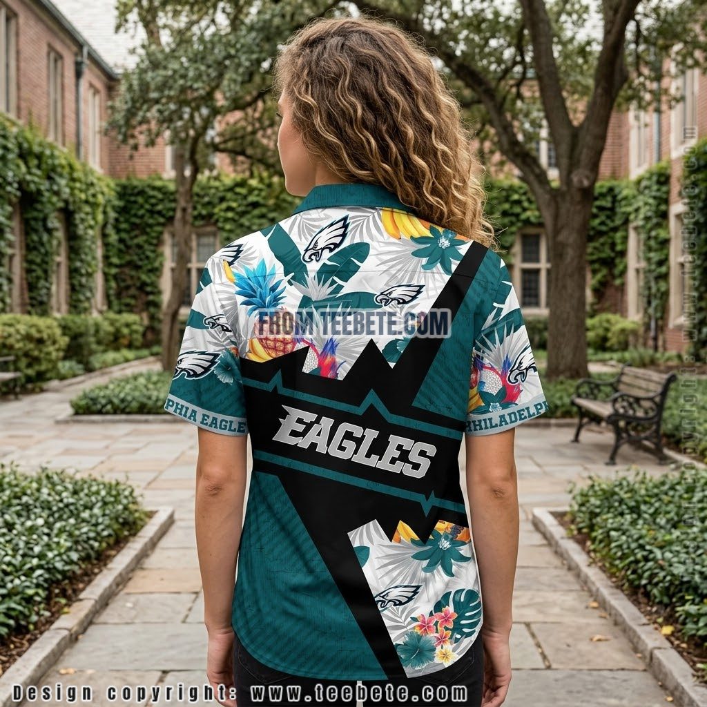 Philadelphia Eagles Pineapple Colorblock Hawaiian Shirt Version 2 Philadelphia Eagles Pineapple Colorblock Hawaiian Shirt Version 2