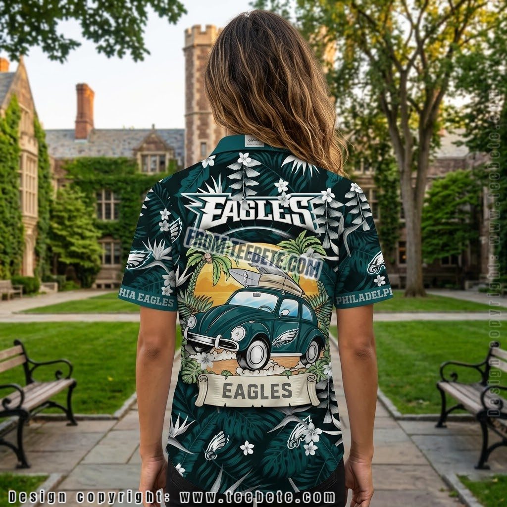 Philadelphia Eagles Surf Car Hawaiian Shirt Version 2 Philadelphia Eagles Surf Car Hawaiian Shirt Version 2