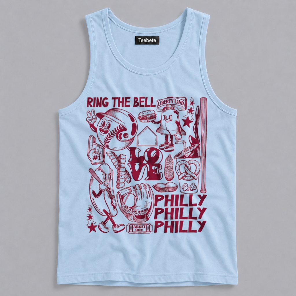 Phillies Philly Doodle Collage Baseball Icons Tanktop Phillies Philly Doodle Collage Baseball Icons Tanktop