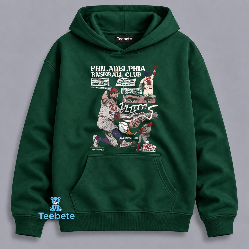 Phillies Schwarbomb Super Slugger Comic Style Hoodie Phillies Schwarbomb Super Slugger Comic Style Hoodie