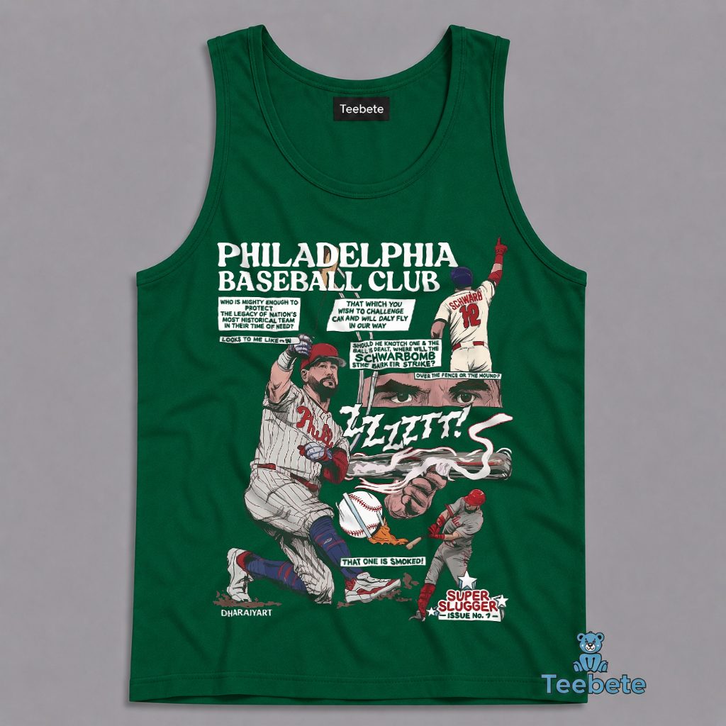 Phillies Schwarbomb Super Slugger Comic Style Tanktop Phillies Schwarbomb Super Slugger Comic Style Tanktop