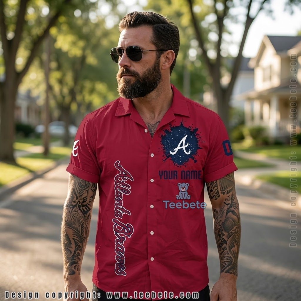 Player Atlanta Braves Custom Name Number Hawaiian Shirt