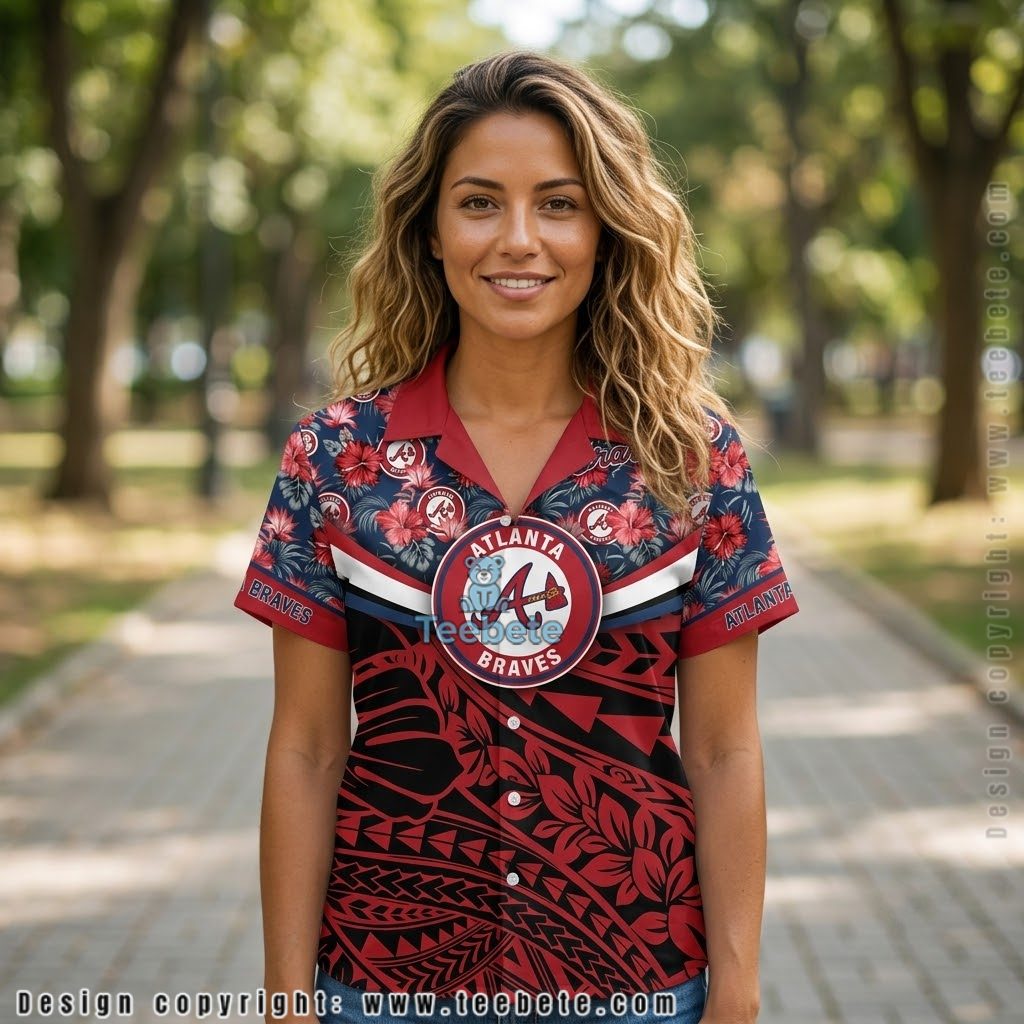 Polynesian Atlanta Braves Custom Name Hawaiian Shirt