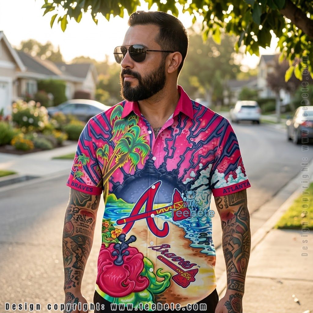 Psychedelic Sunset Atlanta Braves Hawaiian Shirt